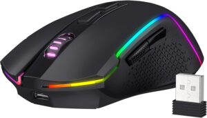 Souris de jeu sans fil Redragon M693, 8 000 DPI, connexion 3 modes, Bluetooth et sans fil 2,4 GHz – Image 2