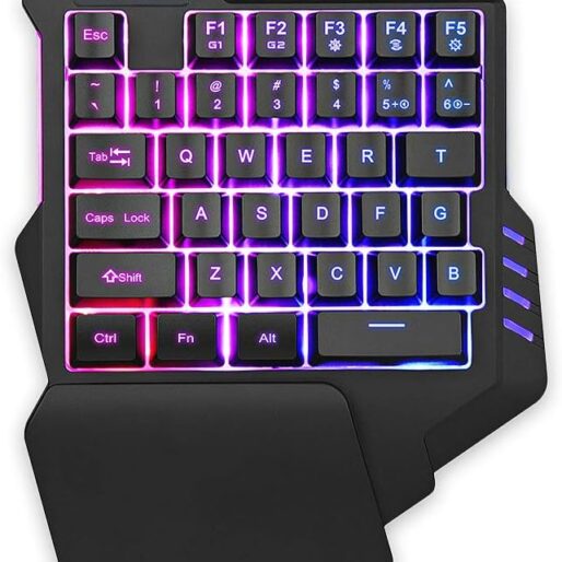Clavier de jeu à une main RedThunder, rétroéclairé RVB, 35 touches, mini clavier de jeu portable, contrôleur de jeu ergonomique pour PC