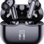 Écouteurs intra-auriculaires sans fil Bluetooth 5.4 2025 avec micro antibruit 4 canaux ENC, nouveaux écouteurs sans fil HiFi stéréo, basses profondes, autonomie de 40 heures.