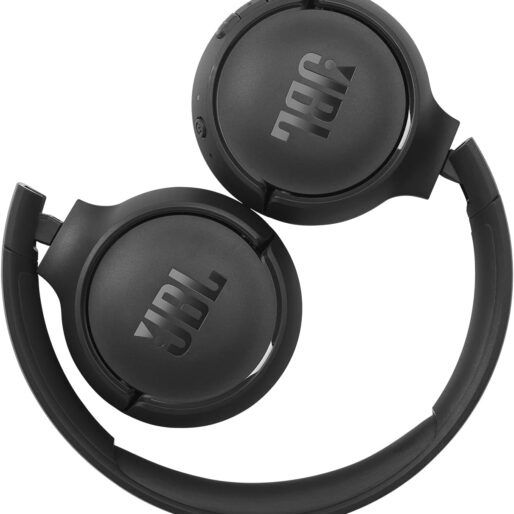 JBL Tune 510BT - Casque Bluetooth avec jusqu'à 40 heures d'autonomie, microphone pour les appels, pliable et confortable, compatible Android et iOS (Noir)