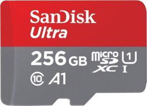 SanDisk 256GB Ultra microSDXC UHS-I Memory Card with Adapter - Up to 150MB/s, C10, U1, Full HD, A1, MicroSD Card -