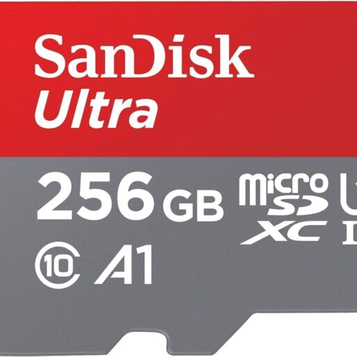 SanDisk 256GB Ultra microSDXC UHS-I Memory Card with Adapter - Up to 150MB/s, C10, U1, Full HD, A1, MicroSD Card -