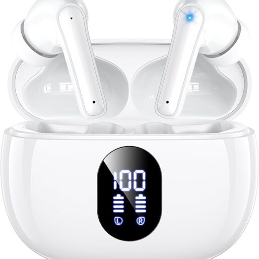 Écouteurs sans fil, 2025 écouteurs avec un son stéréo puissant et des basses puissantes, écouteurs Bluetooth légers avec 48 heures d'autonomie,