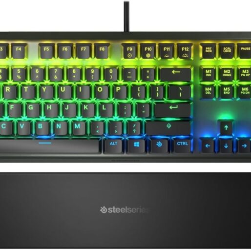 Clavier de jeu mécanique hybride USB SteelSeries Apex 5 – Éclairage RVB par touche – Cadre en alliage d'aluminium de qualité aéronautique – Écran OLED intelligent