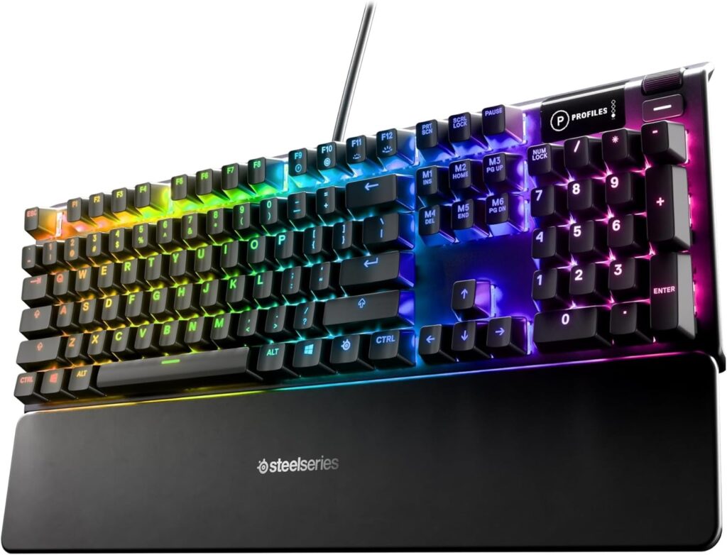 Clavier de jeu mécanique hybride USB SteelSeries Apex 5 – Éclairage RVB par touche – Cadre en alliage d'aluminium de qualité aéronautique – Écran OLED intelligent – Image 2